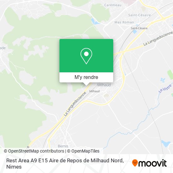 Rest Area A9 E15 Aire de Repos de Milhaud Nord plan