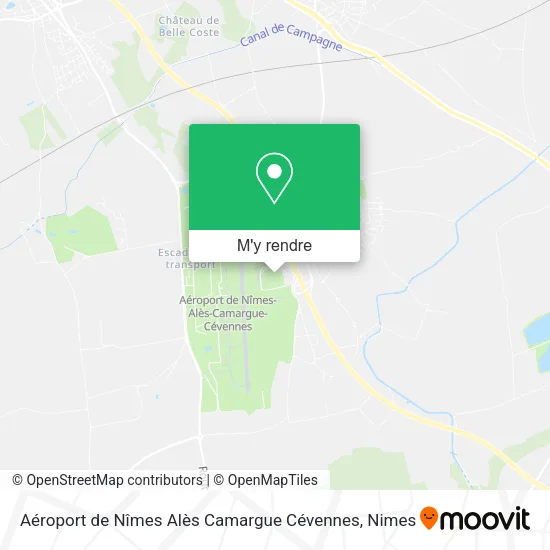 Aéroport de Nîmes Alès Camargue Cévennes plan