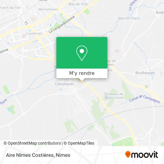 Aire Nîmes Costières plan