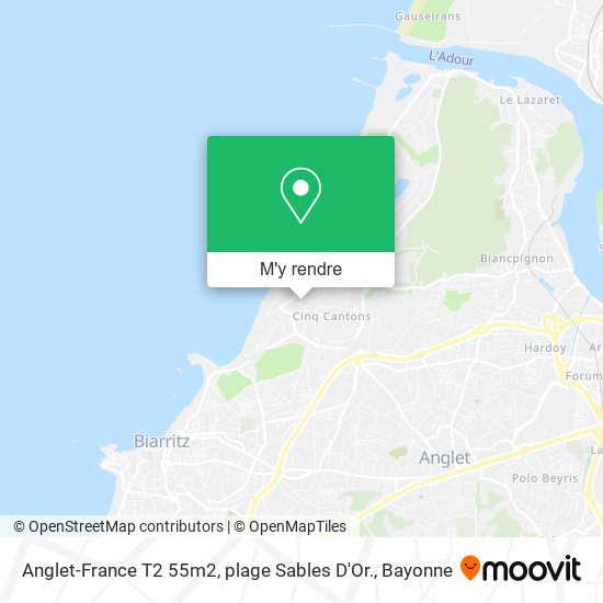 Anglet-France T2 55m2, plage Sables D'Or. plan