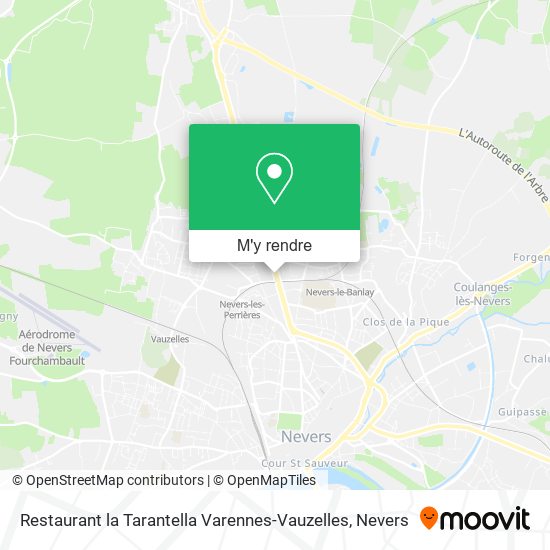 Restaurant la Tarantella Varennes-Vauzelles plan