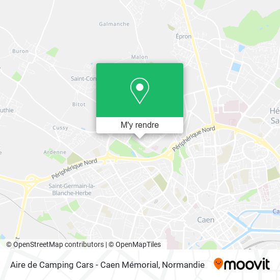 Aire de Camping Cars - Caen Mémorial plan