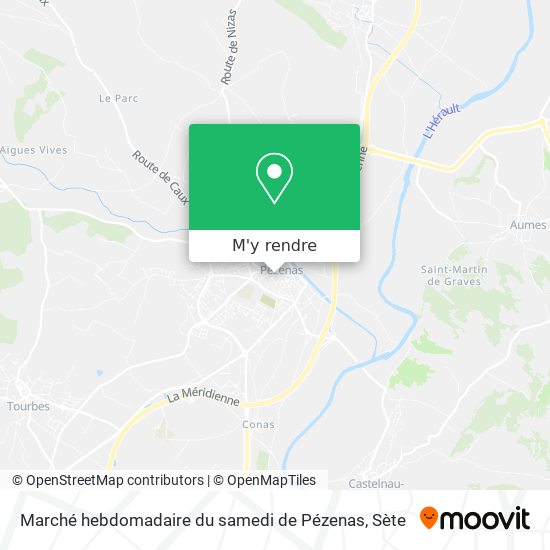 Marché hebdomadaire du samedi de Pézenas plan