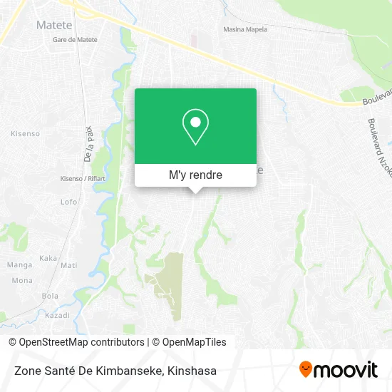 Zone Santé De Kimbanseke plan