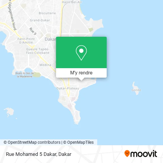 Rue Mohamed 5 Dakar plan