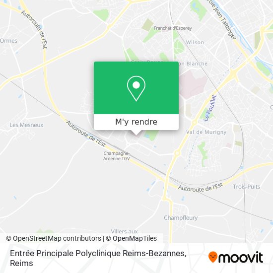 Entrée Principale Polyclinique Reims-Bezannes plan