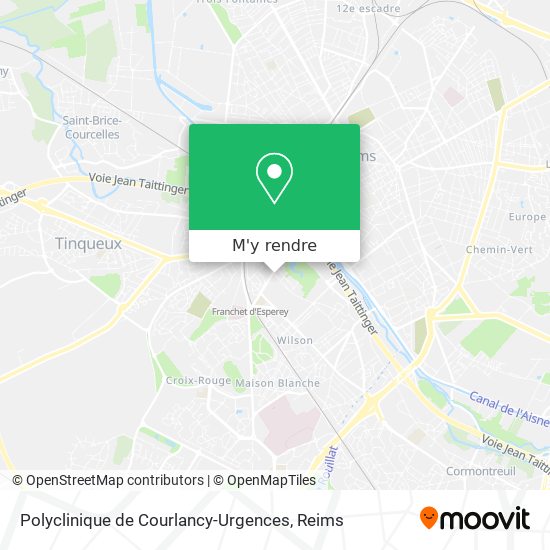 Comment Aller à Polyclinique De Courlancy-Urgences à Reims En Bus Ou Tram