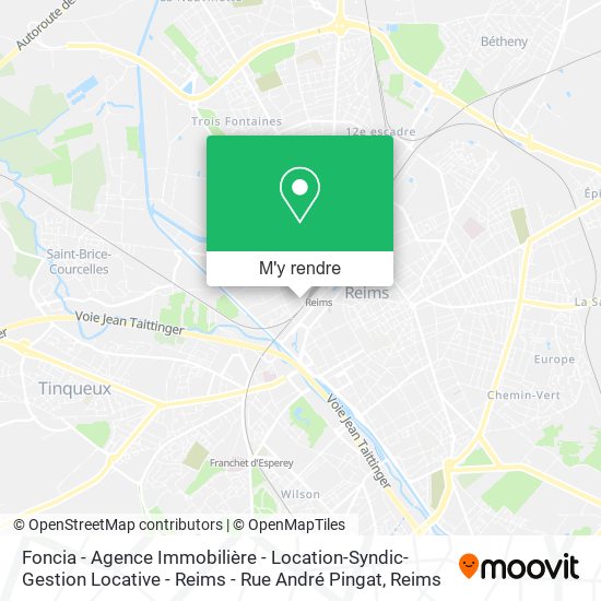 Foncia - Agence Immobilière - Location-Syndic-Gestion Locative - Reims - Rue André Pingat plan