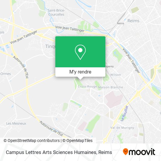 Campus Lettres Arts Sciences Humaines plan