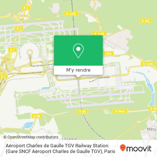Aéroport Charles de Gaulle TGV Railway Station (Gare SNCF Aéroport Charles de Gaulle TGV) plan