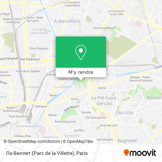 Ла-Виллет (Parc de la Villette) plan