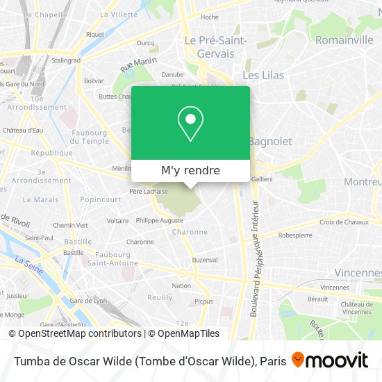 Tumba de Oscar Wilde (Tombe d'Oscar Wilde) plan