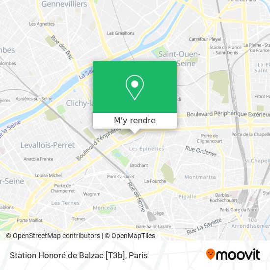 Station Honoré de Balzac [T3b] plan
