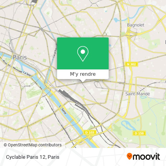 Cyclable Paris 12 plan