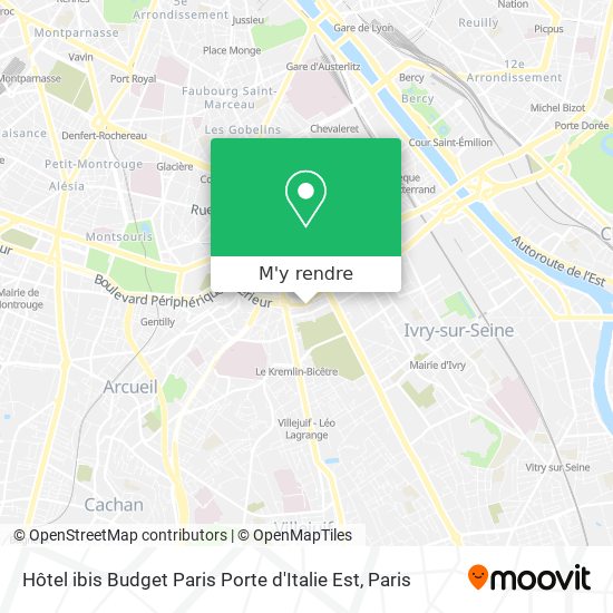 Hôtel ibis Budget Paris Porte d'Italie Est plan