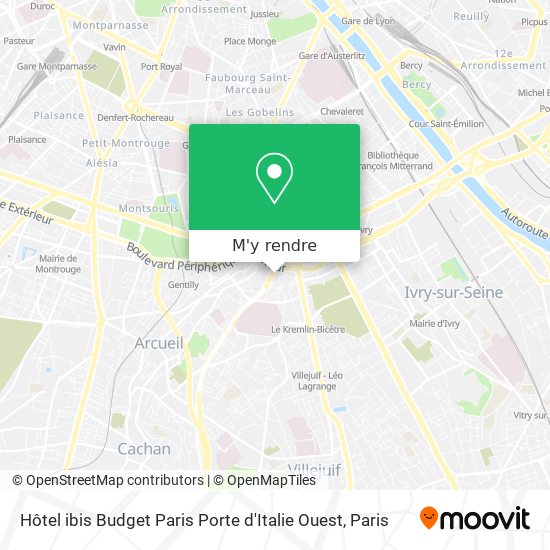 Hôtel ibis Budget Paris Porte d'Italie Ouest plan