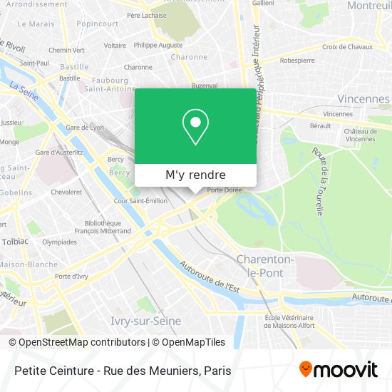 Petite Ceinture - Rue des Meuniers plan