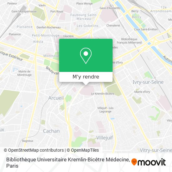 Bibliothèque Universitaire Kremlin-Bicêtre Médecine plan