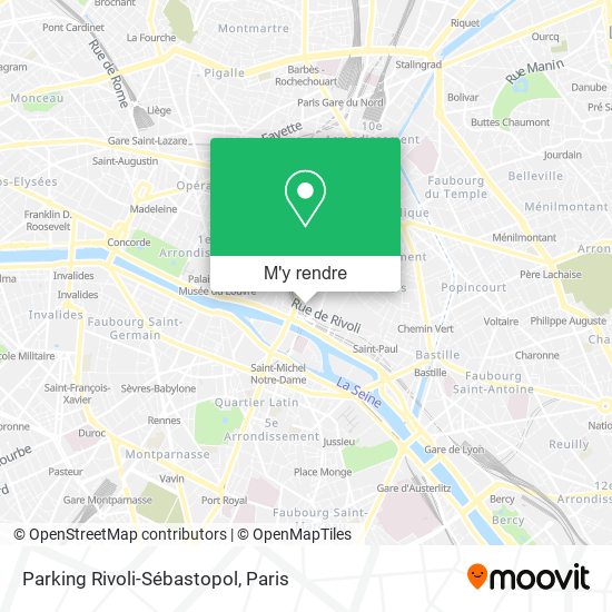 Parking Rivoli-Sébastopol plan