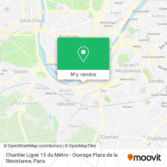 Chantier Ligne 15 du Métro - Ouvrage Place de la Résistance plan