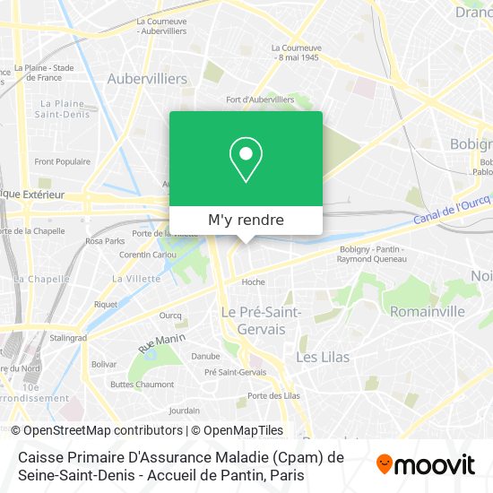 Caisse Primaire D'Assurance Maladie (Cpam) de Seine-Saint-Denis - Accueil de Pantin plan
