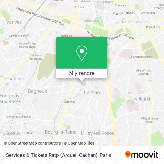 Services & Tickets Ratp (Arcueil-Cachan) plan