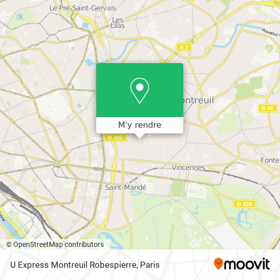 U Express Montreuil Robespierre plan