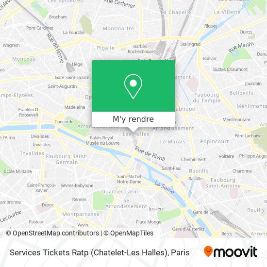 Services Tickets Ratp (Chatelet-Les Halles) plan