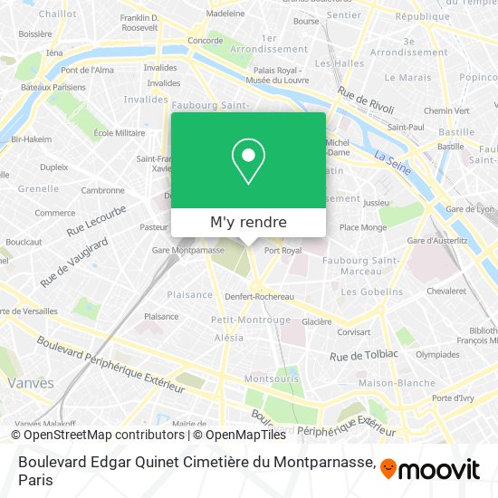 Boulevard Edgar Quinet Cimetière du Montparnasse plan