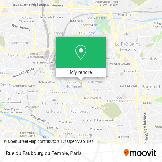 Rue du Faubourg du Temple plan