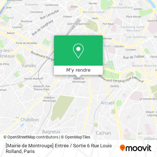 [Mairie de Montrouge] Entrée / Sortie 6 Rue Louis Rolland plan