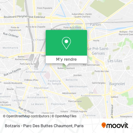 Botzaris - Parc Des Buttes Chaumont plan