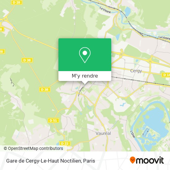 Gare de Cergy-Le-Haut Noctilien plan