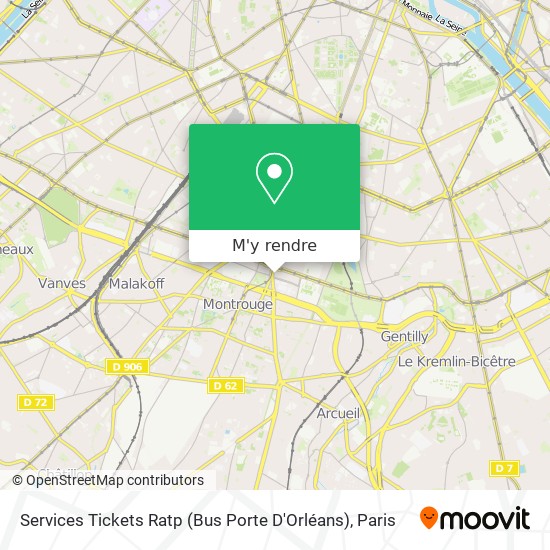 Services Tickets Ratp (Bus Porte D'Orléans) plan