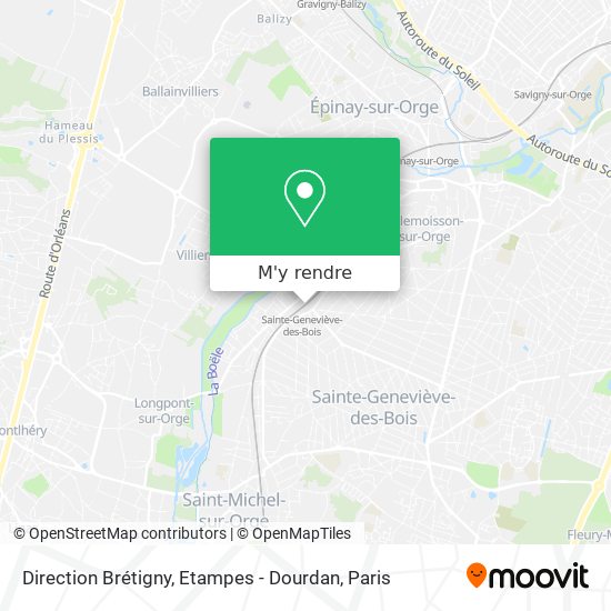 Direction Brétigny, Etampes - Dourdan plan