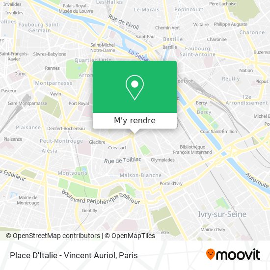 Place D'Italie - Vincent Auriol plan