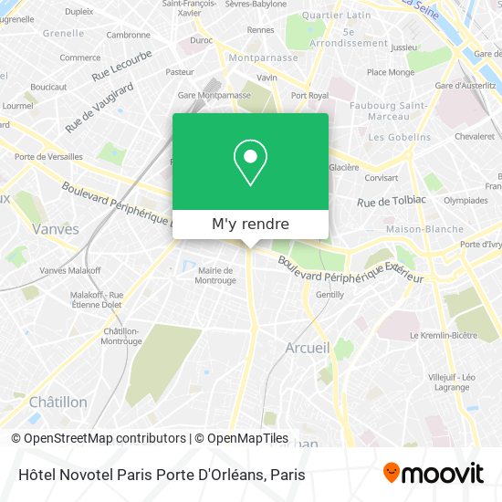 Hôtel Novotel Paris Porte D'Orléans plan