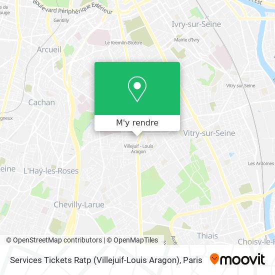 Services Tickets Ratp (Villejuif-Louis Aragon) plan