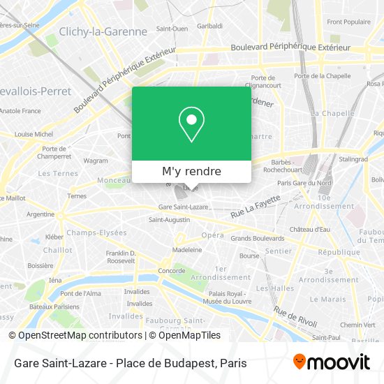 Gare Saint-Lazare - Place de Budapest plan