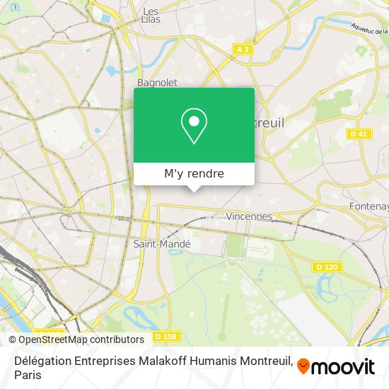 Délégation Entreprises Malakoff Humanis Montreuil plan