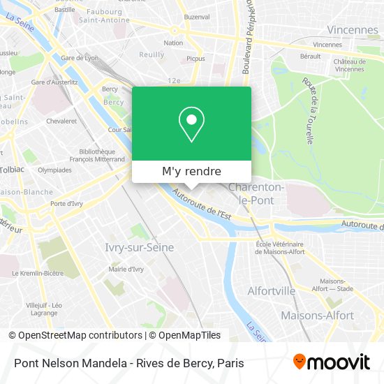 Pont Nelson Mandela - Rives de Bercy plan