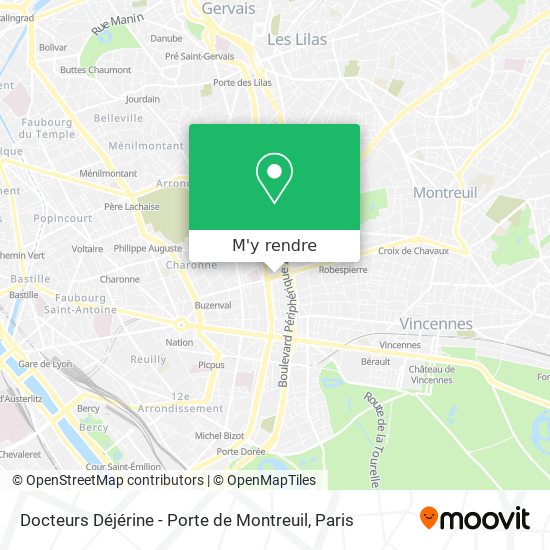 Docteurs Déjérine - Porte de Montreuil plan