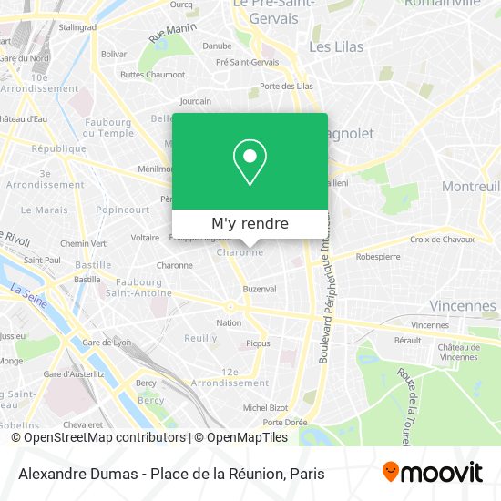 Alexandre Dumas - Place de la Réunion plan