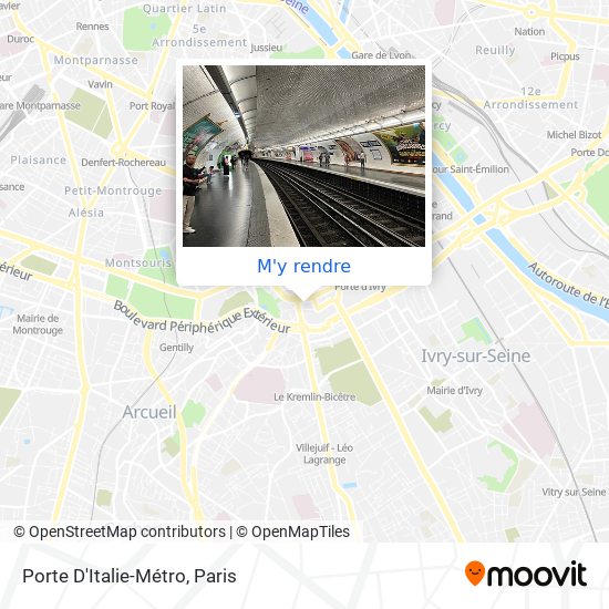 Porte D'Italie-Métro plan