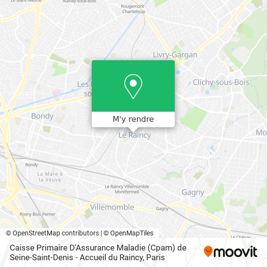 Caisse Primaire D'Assurance Maladie (Cpam) de Seine-Saint-Denis - Accueil du Raincy plan