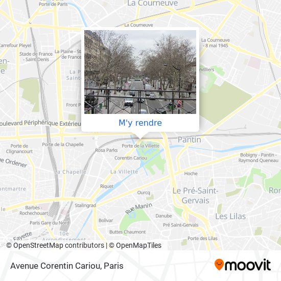 Avenue Corentin Cariou plan