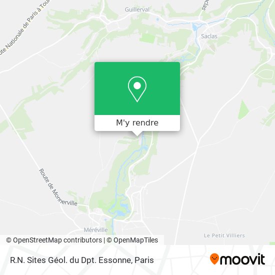 R.N. Sites Géol. du Dpt. Essonne plan