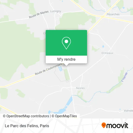 Le Parc des Felins plan