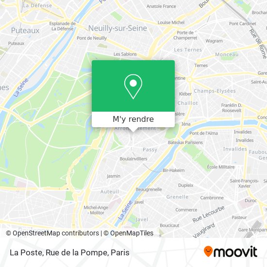 La Poste, Rue de la Pompe plan