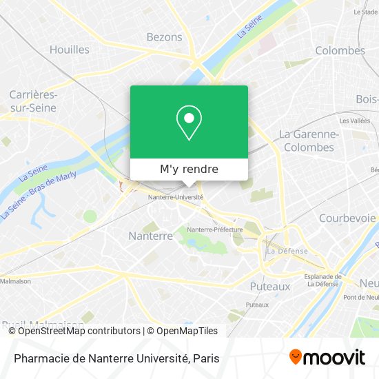 Pharmacie de Nanterre Université plan